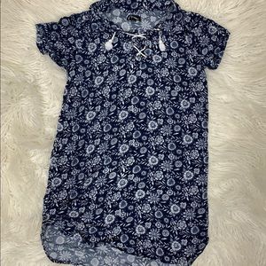 Art Class Girls Blue Floral T Shirt Dress Kids